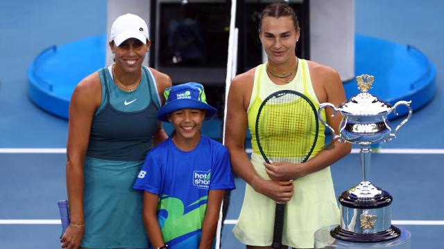 Madison Keys y Aryna Sabalenka, antes de la final del Open de Australia