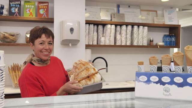 Belén Pallarés, en su heladería Livanti Gelato di Sicilia.