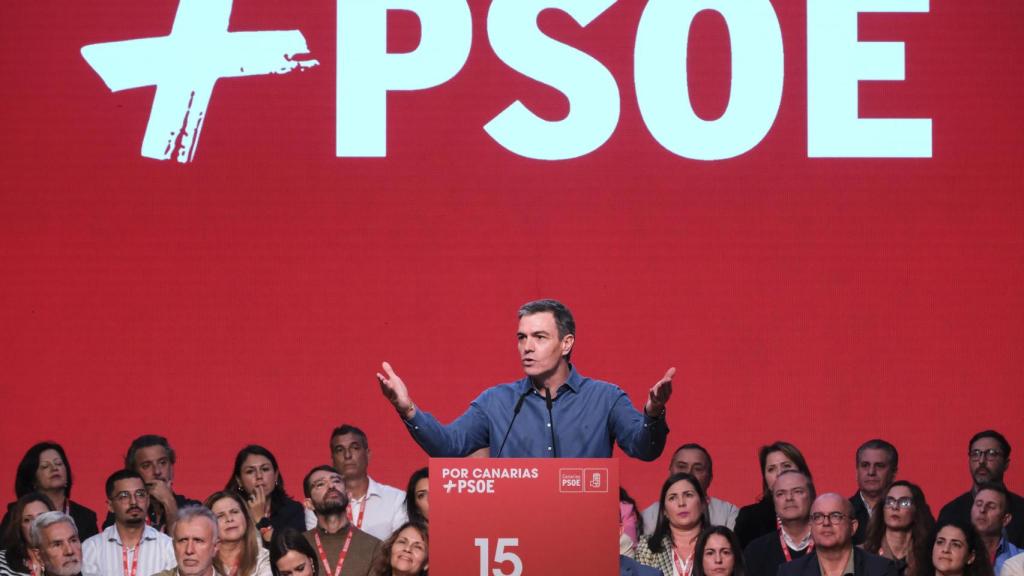 El presidente Pedro Sánchez, este domingo en el Congreso del PSOE de Canarias.