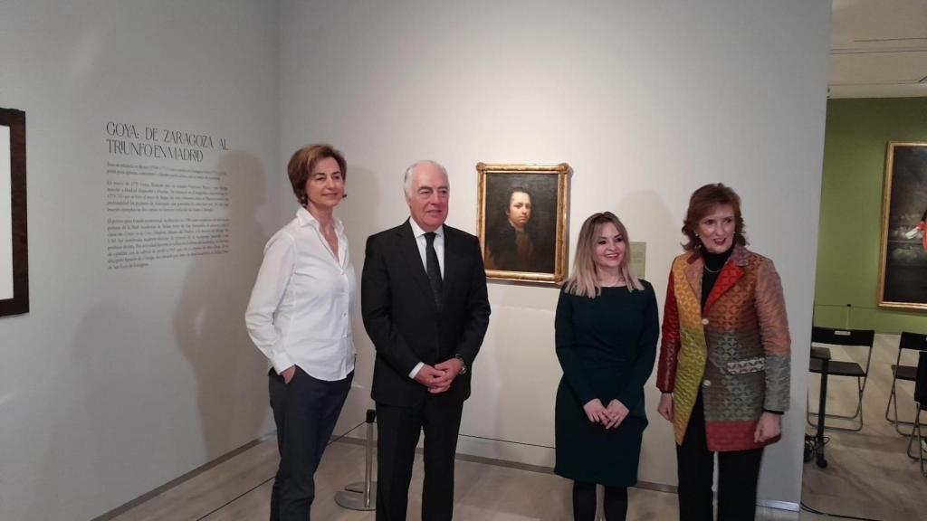 Cristina Rubio, subdirectora del Museo;  José Luis Rodrigo, director general de Fundación Ibercaja; May Forcén, directora del Museo Goya y Mayte Ciriza, jefa de cultura.