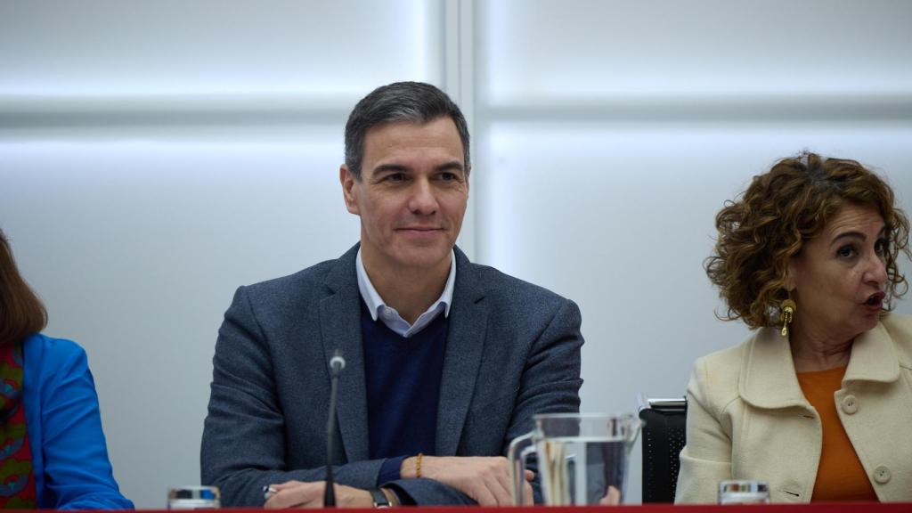 Pedro Sánchez durante la reunión de la Comisión Ejecutiva Federal del PSOE de hoy.