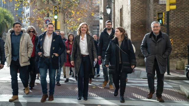 Pilar Alegría, a su llegada a la sede del PSOE-Aragón el pasado viernes.