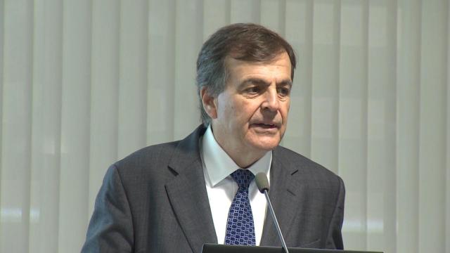 El presidente de Promarca, Ignacio Larracoechea, en la presentacion de los datos del informe 'Radar de la Innovación 2017'.