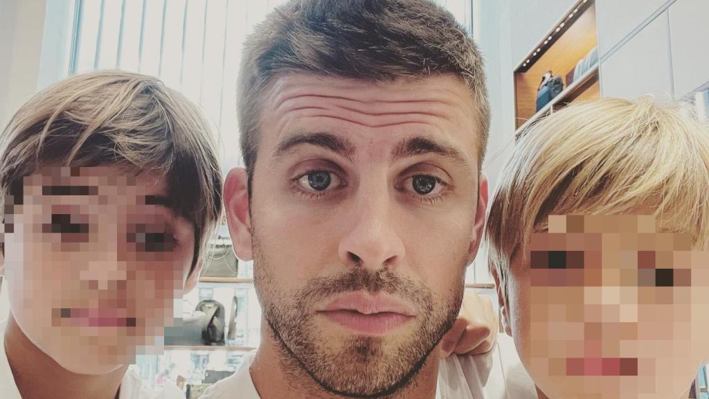 Gerard Piqué con Sasha y Milán a una imagen de sus redes sociales.