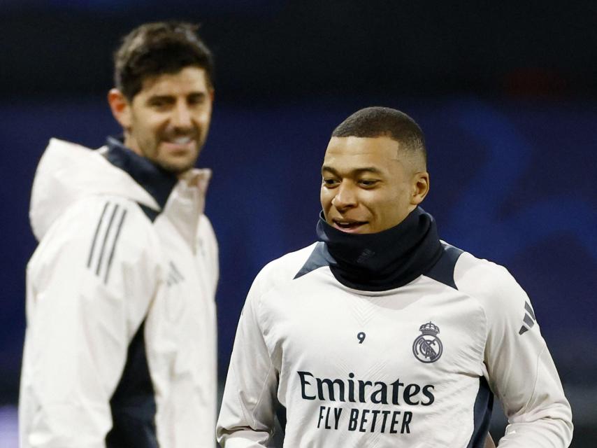 Mbappé, en el entrenamiento del martes con el Real Madrid