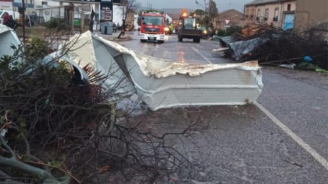 Destrozos de la borrasca Herminia en Torre de Juan Abad.