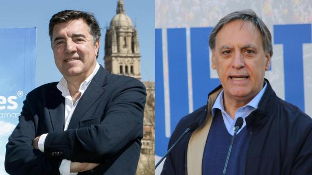 El diputado del PP, José Antonio Bermúdez de Castro; y el alcalde de Salamanca, Carlos García Carbayo