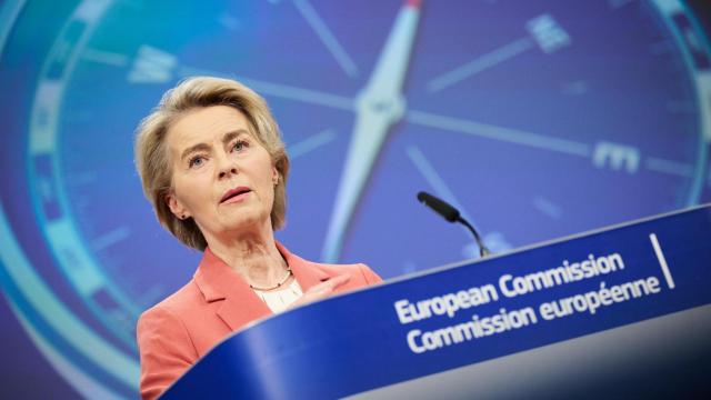 Ursula von der Leyen, presidenta de la Comisión Europea, en la presentación del informe anual sobre el mercado único y la competitividad.