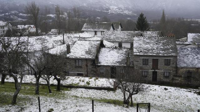 Nieve en la localidad de Villablino