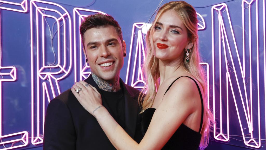 Fedez y Chiara Ferragni en la presentación de su docuserie en Madrid.