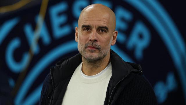 Pep Guardiola, en el partido de Champions League ante el Brujas.