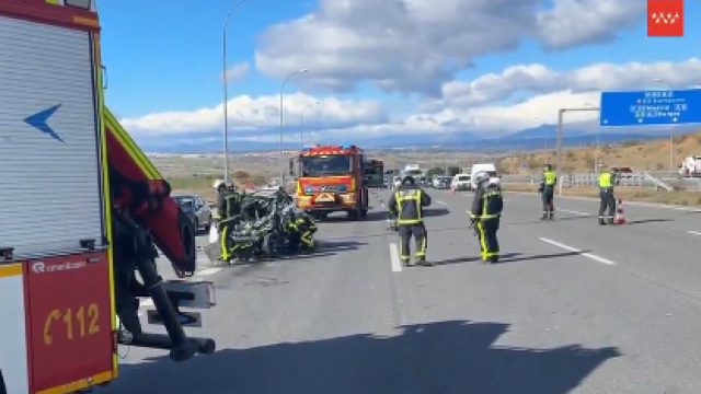 Un accidente de tráfico en la M-50.