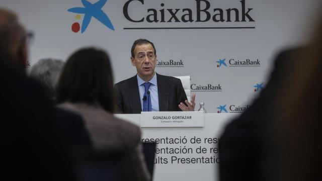 El consejero delegado de CaixaBank, Gonzalo Gortázar, durante la presentación de resultados. Rober Solsona/Europa Press