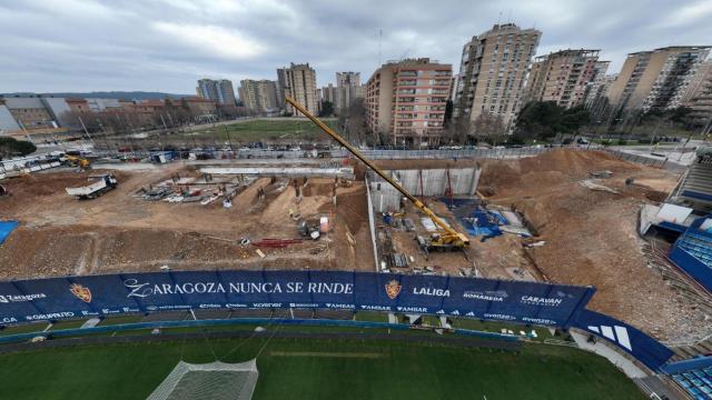 Estado de las obras en el Gol Sur de La Romareda.