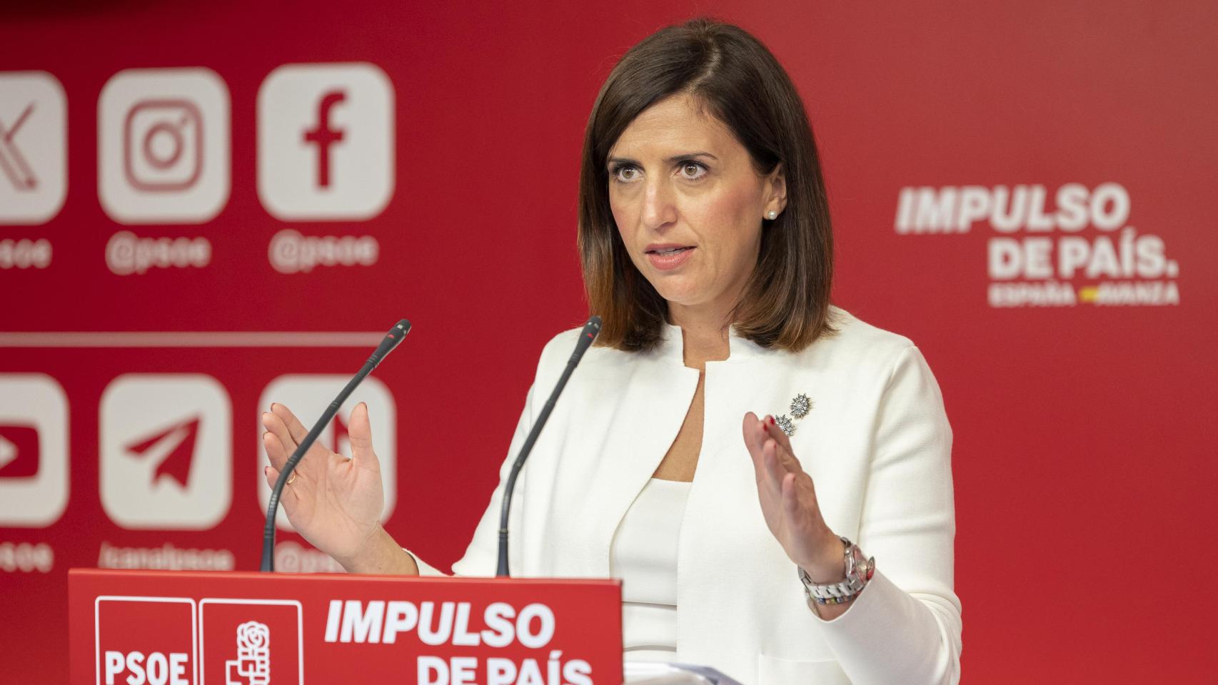 Esther Peña reaparece en Ferraz: la portavoz del PSOE llevaba 100 días sin dar una sola rueda de prensa en la sede