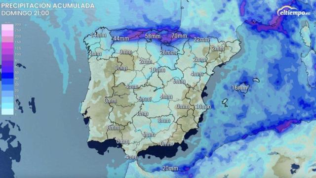 Precipitaciones acumuladas hasta el domingo 2 de febrero