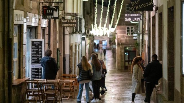 Turistas en las calles de Santiago de Compostela.