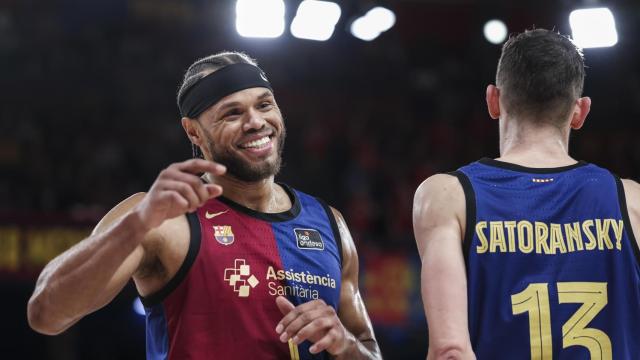 Justin Anderson, en un partido del Barça de basket