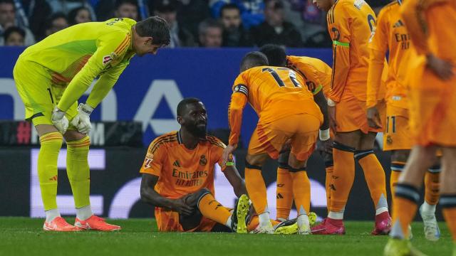 Rüdiger, tras lesionarse durante el Espanyol - Real Madrid