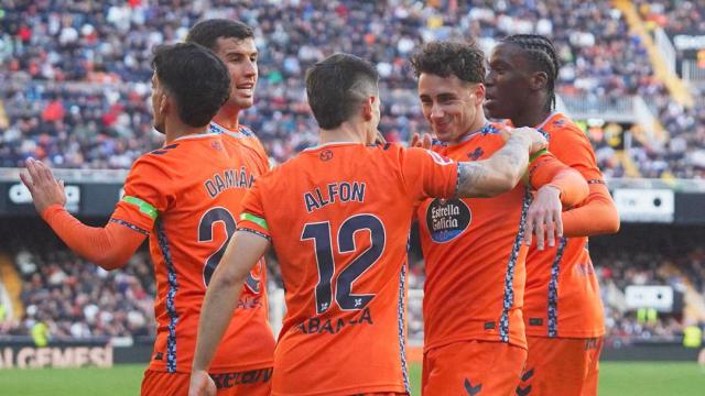 El Celta en su partido contra el Valencia