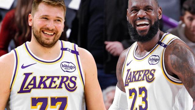 Montaje de LeBron James y Luka Doncic, juntos en Los Ángeles Lakers