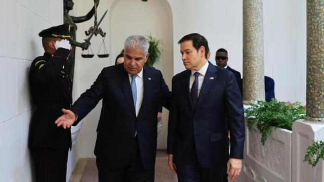 José Raúl Mulino, presidente de Panamá, y Marco Rubio,  secretario de Estado de EEUU, el pasado febrero.