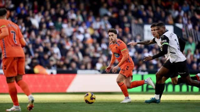 Pablo Durán en el partido contra el Valencia.