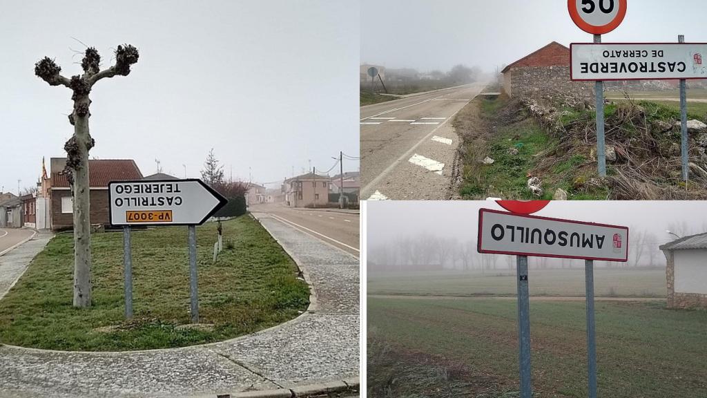 Así han aparecido los carteles de algunos pueblos del Valle de Esgueva