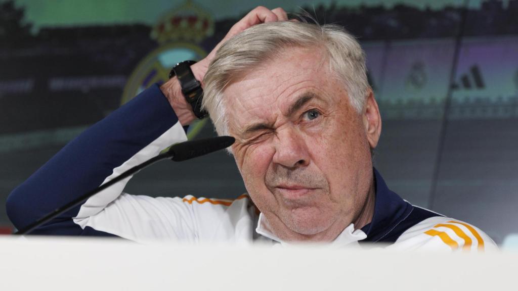 Carlo Ancelotti, durante la rueda de prensa.