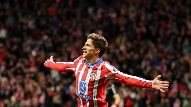 Giuliano Simeone celebra un gol contra el Getafe.