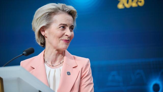 Ursula von der Leyen, presidenta de la Comisión Europea, en la cumbre informal de la UE celebrada el 3 de febrero en Bruselas.