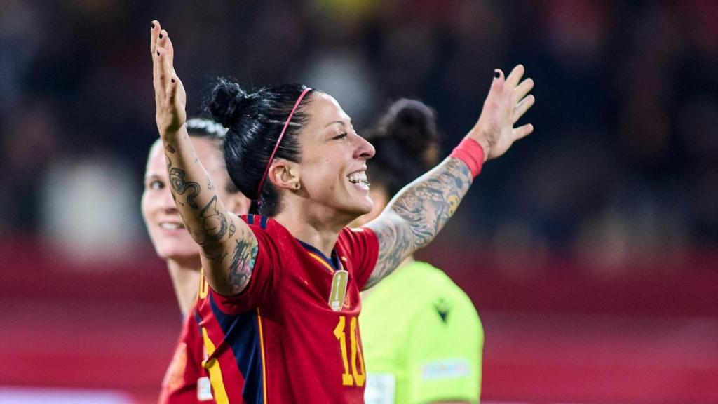 Jennifer Hermoso, en un partido de la Selección española de fútbol femenino contra Países Bajos