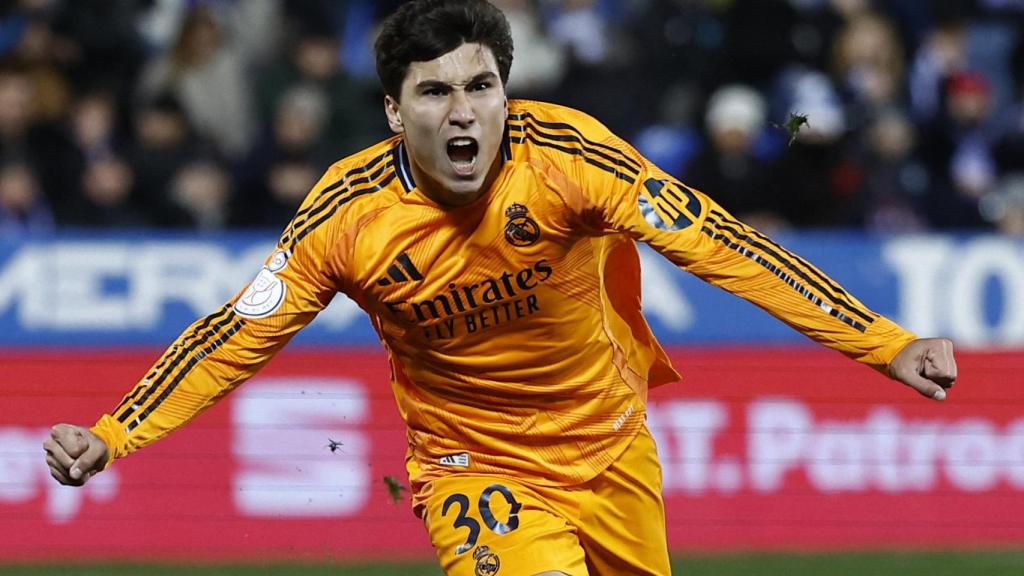 Gonzalo marca el gol de la victoria para el Real Madrid ante el Leganés.