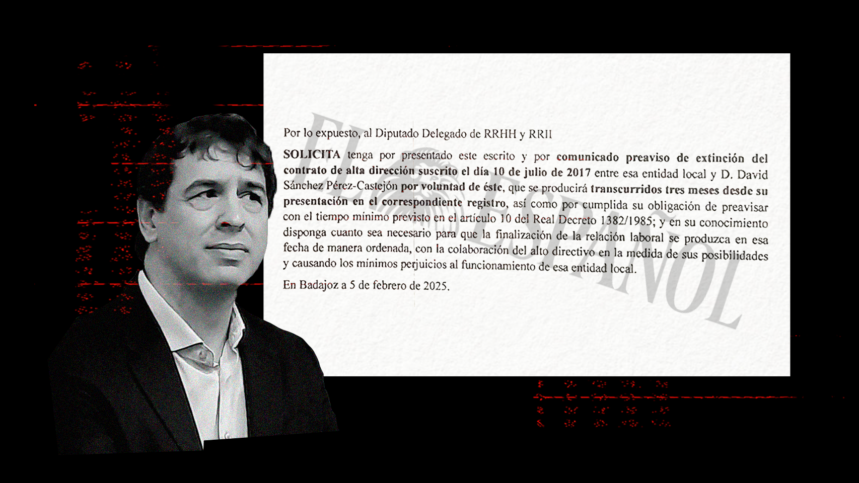 El hermano de Sánchez renuncia a su puesto en la Diputación de Badajoz con el preaviso legal de 3 meses