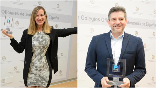 Los dos enfermeros malagueños premiados.