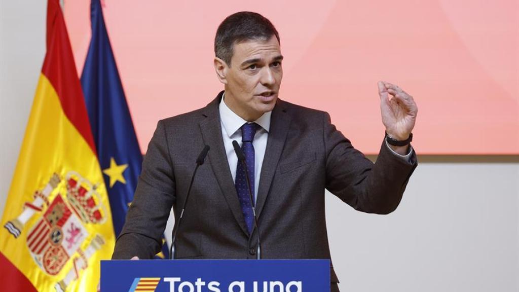 El presidente del Gobierno, Pedro Sánchez, este jueves en Madrid en el acto 'Estrategia Nacional de Alimentación'.