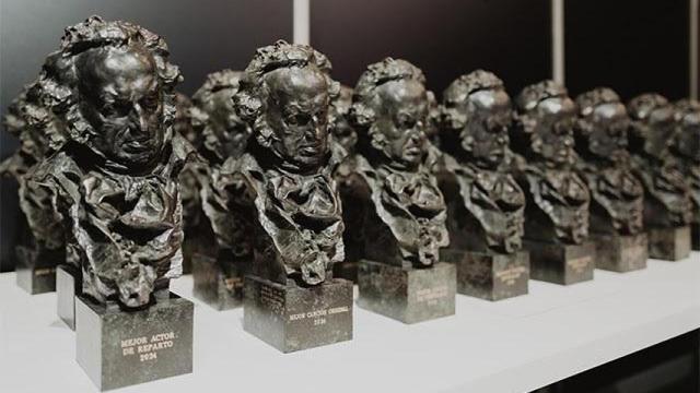 Escultura de Francisco de Goya con motivo de las 39ª edición de los Premios Goya en Granada, Andalucía.