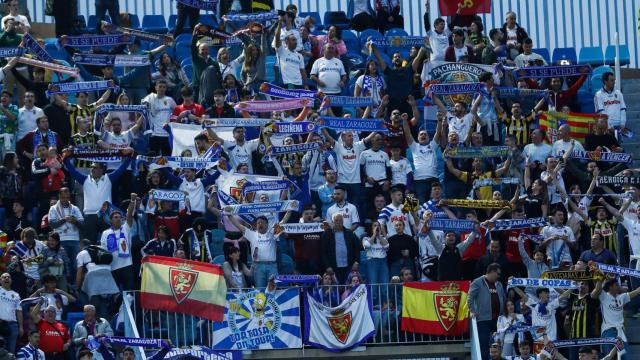 Aficionados del Real Zaragoza en Málaga.