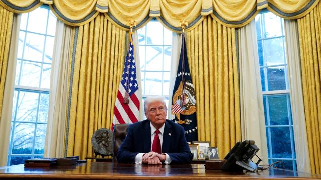 El presidente de EEUU, Donald Trump, durante una comparecencia en el despacho oval.