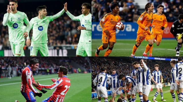 Barça, Real Madrid, Atlético de Madrid y Real Sociedad, los equipos clasificados a la Copa del Rey.