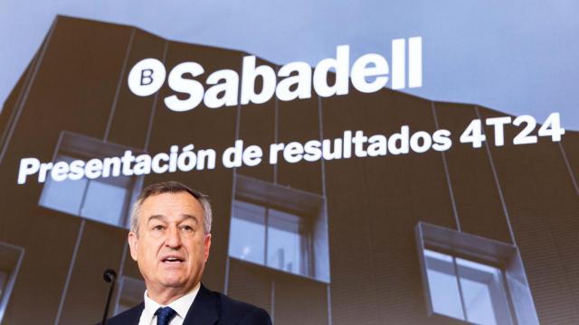 César González-Bueno , consejero delegado de Sabadell, este viernes durante la presentación de los resultados del ejercicio 2024 del banco.