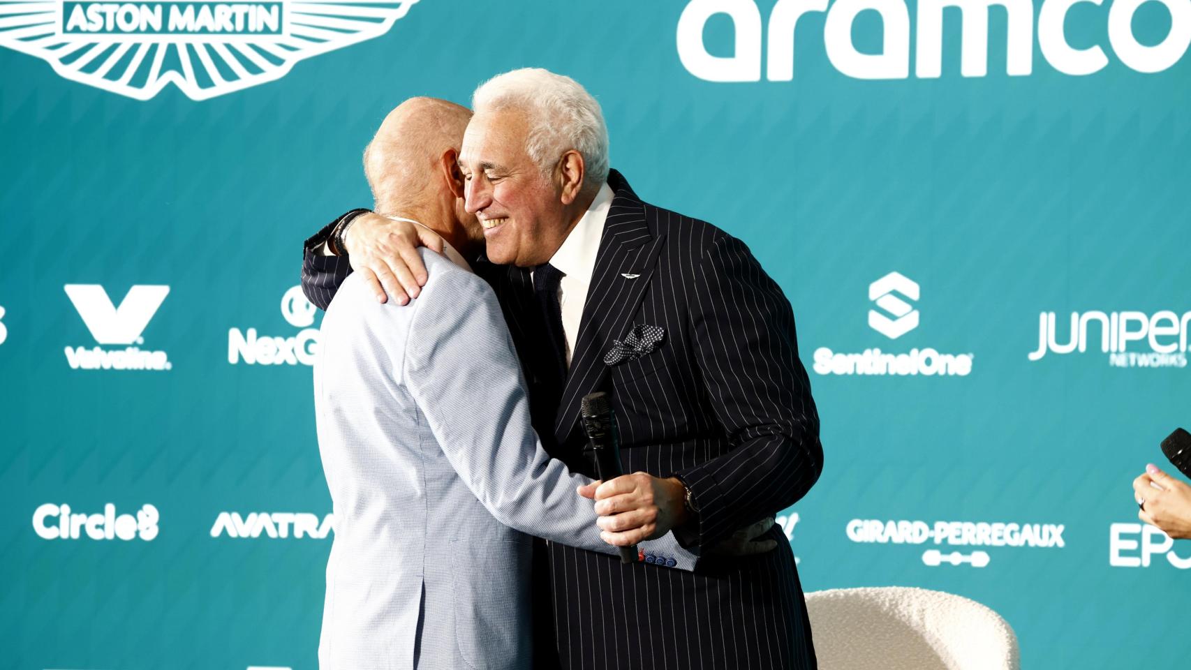 Adrian Newey y Lawrence Stroll, en la presentación del ingeniero con Aston Martin