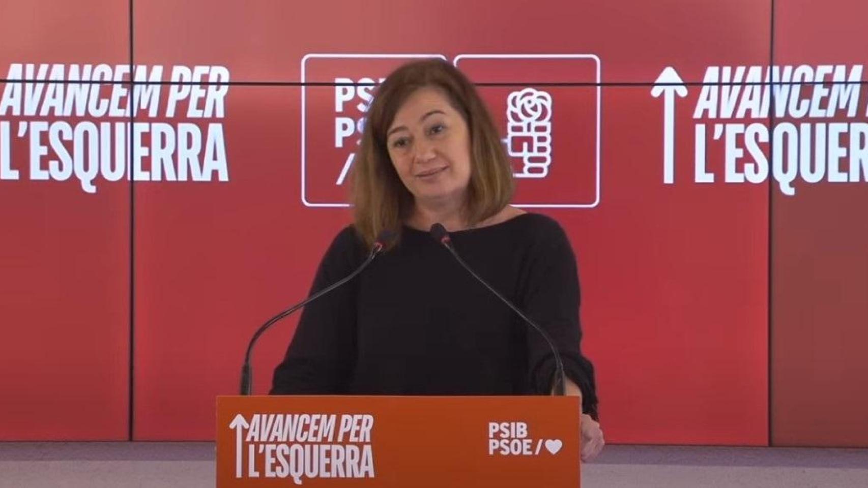 La secretaria general del PSIB-PSOE, Francina Armengol, durante su intervención en la reunión del Consell Polític