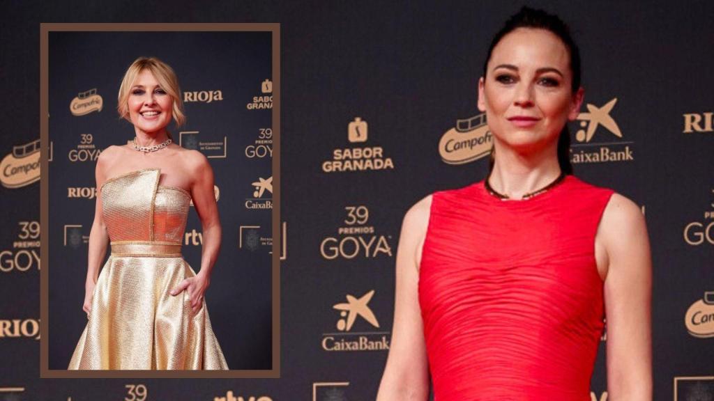 Cayetana Guillén Cuervo y Leonor Watling, en la alfombra roja de los Goya.