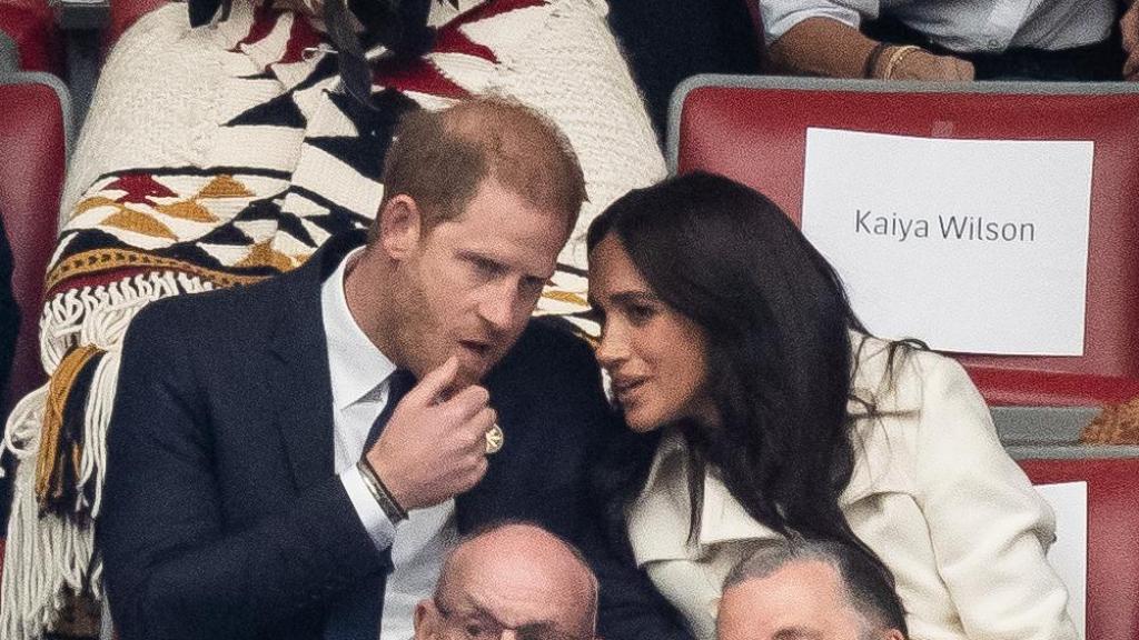 El príncipe Harry y su esposa, Meghan Markle, en la inauguración de los juegos Invictus 2025.