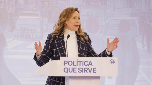 La alcaldesa de Zaragoza, Natalia Chueca, durante su intervención en un acto del Partido Popular.