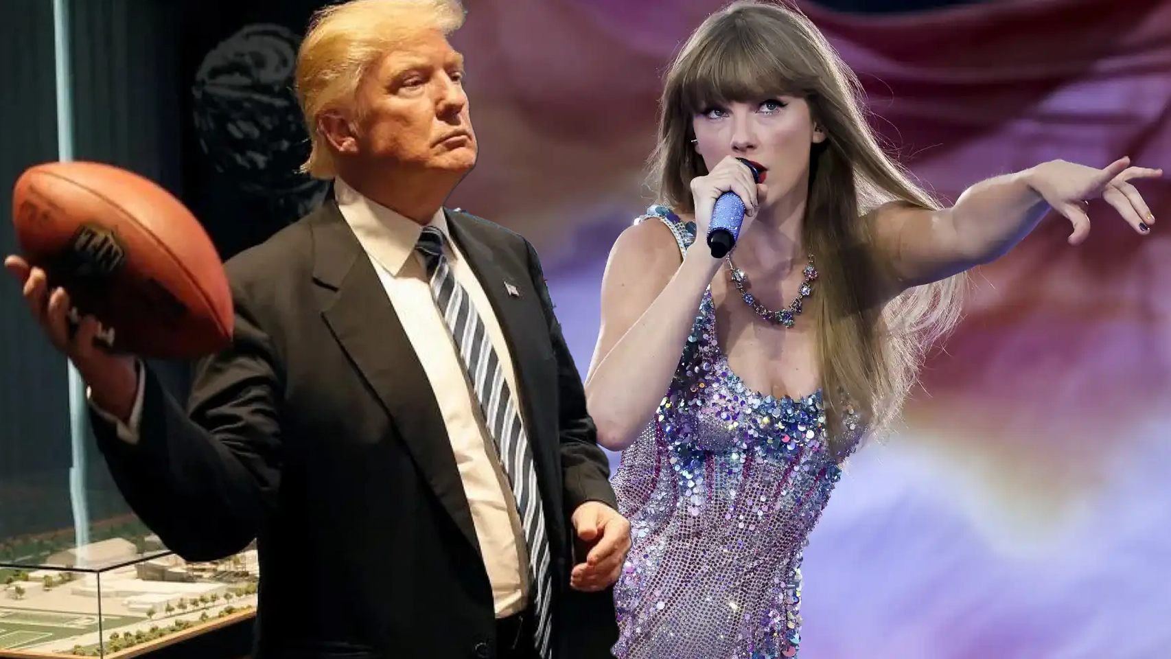 Donald Trump y Taylor Swift, en un fotomontaje