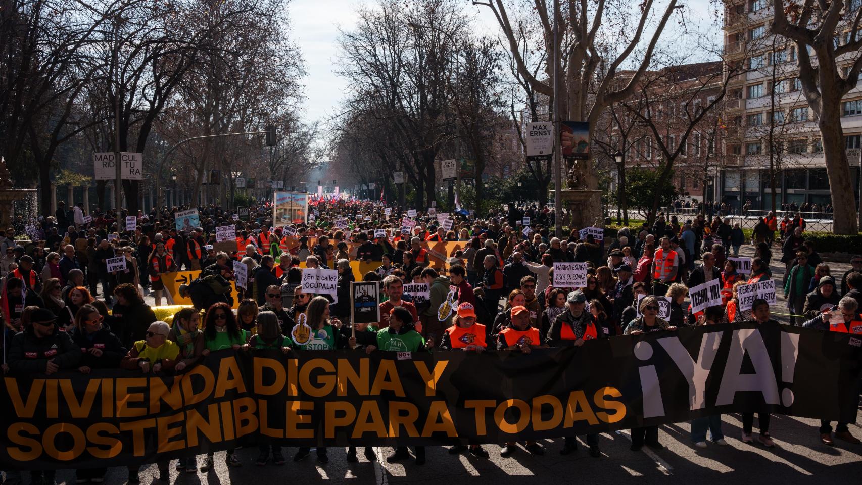 15.000 personas protestan en Madrid por la "inacción" de las administraciones ante el "drama" de la vivienda