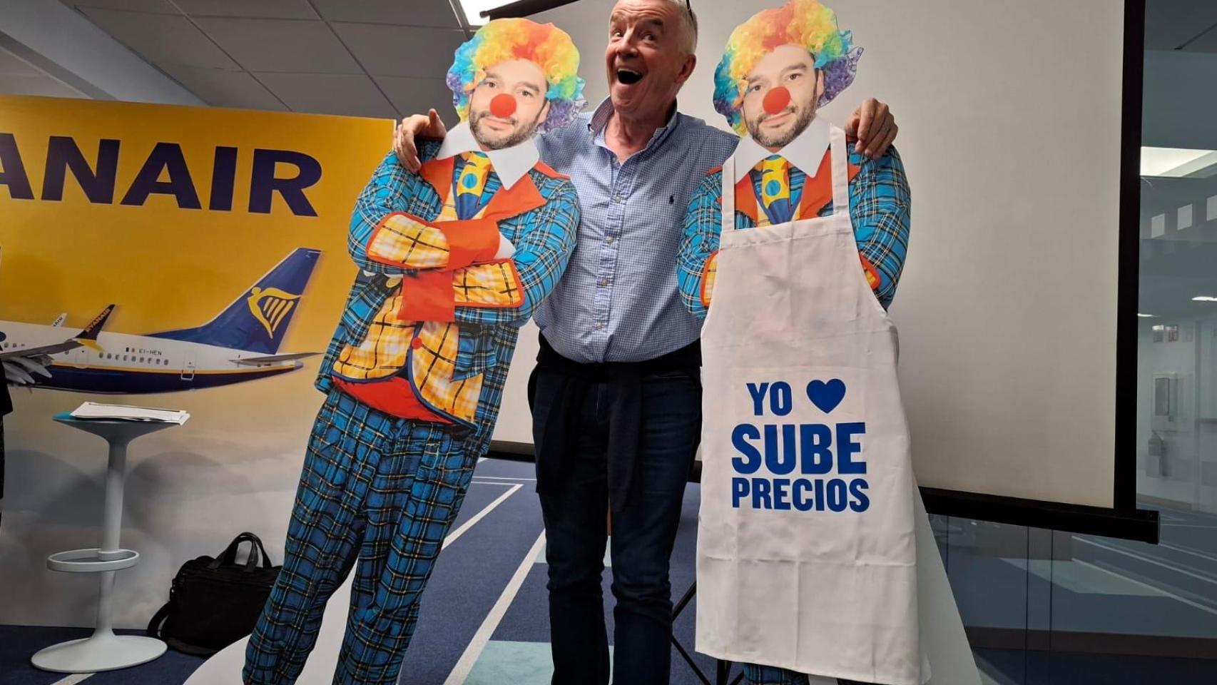 Michael O’Leary (Ryanair) disfraza a Bustinduy de payaso y vuelve a llamarle “loco” por la multa a las 'low cost'