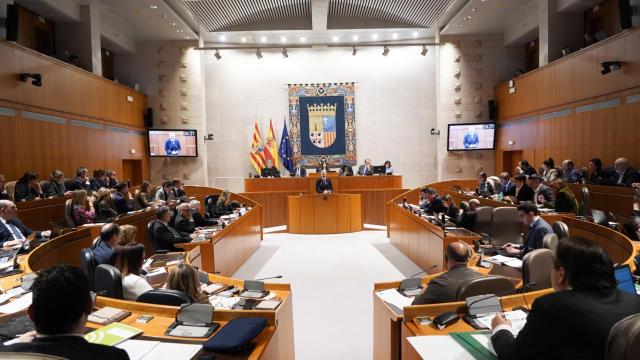 Las Cortes de Aragón, en su sesión de este martes.